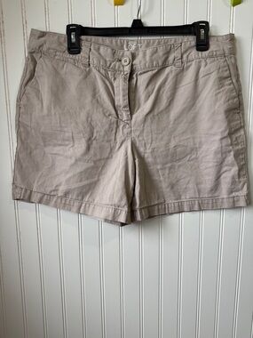 LOFT Tan Cotton Blend Bermuda Shorts 12